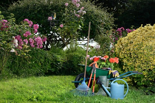 Freshly mown lawn in Wennington with neat grass lines